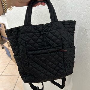 MZ Wallace Black Quilted Tote Backpack